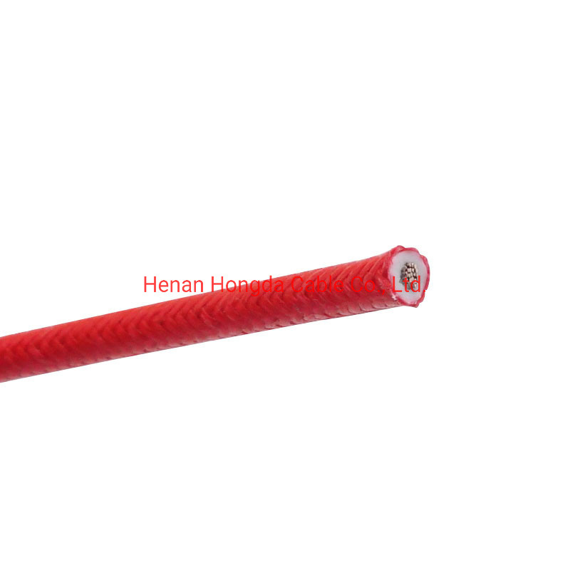 Silicone Glass Fiber Braided High Temperature Cable 1.0mm Flexible Tinned Copper Core White and Red