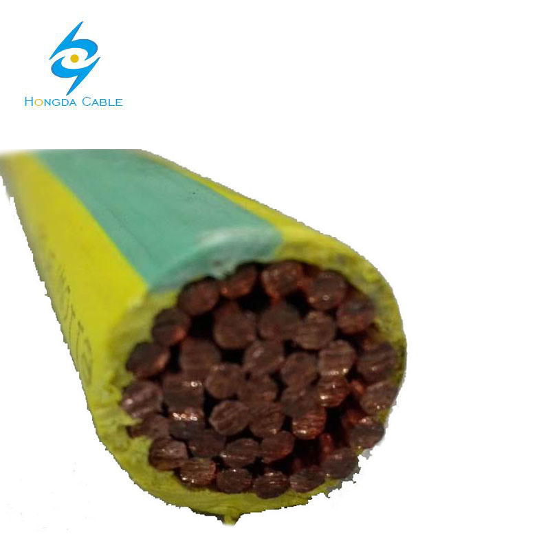 Single Core 50sqmm Stranded Copper Conductor Yellow/Green PVC Insulation Earth Cable