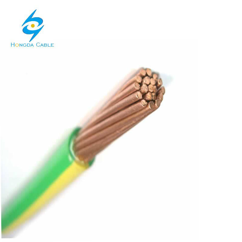 China 
                Stranded Copper Conductor Single Core 35sqmm Yellow Green Earth Cable
              manufacture and supplier